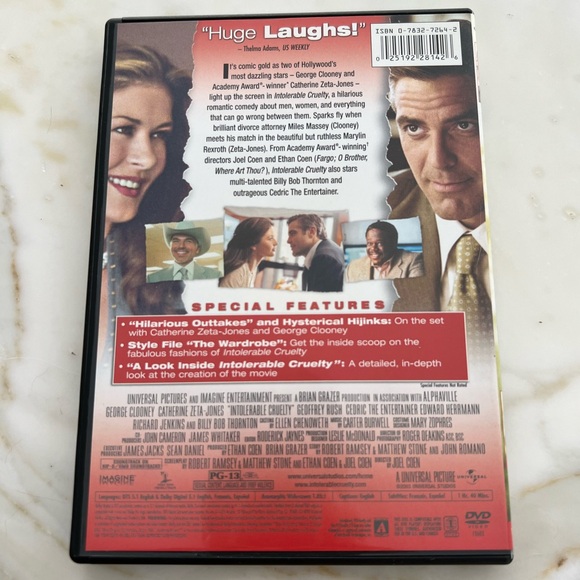 INTOLERABLE CRUELTY WIDESCREEN DVD - Picture 3 of 3